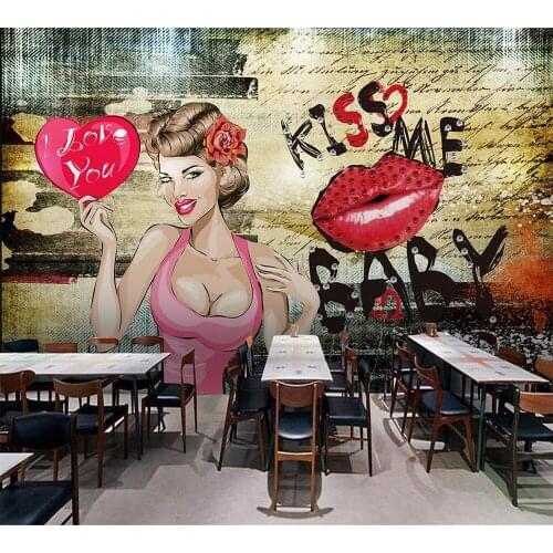 Beibehang Custom wallpaper mural photos modern fashion graffiti trend decorative painting background wall papel de parede