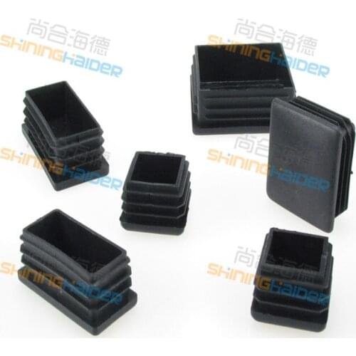 Free shipping 36-60PCS 40-60mm rectangle plastic foot with white and black color plastic steel pipe plug plastic plugs