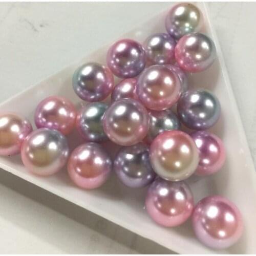 Loose 3mm-14mm Symphony Pink Rainbow Color DIY Plastic Imitation Pearl Beads for Clothing&Garment Art Decoration