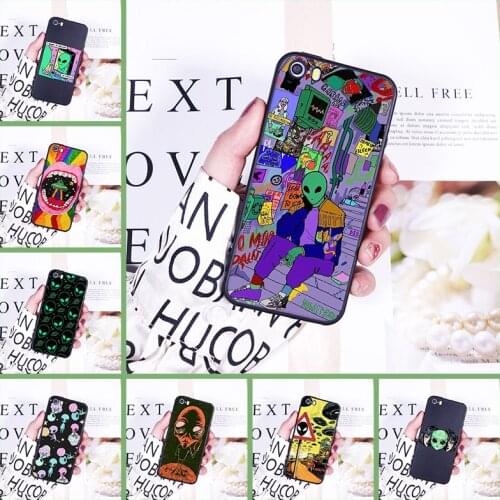 Phone Case For iPhone 5 S 5C 5S SE Soft Silicone UFO Cartoon Alien Star Cool Fashion Back Cover For iPhone 4 S 4S