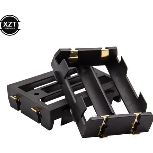 1/2 X 26650 Battery Holder SMD For 26650 Black With Bronze Pins Gold Plated for 26650 3.7V Rechargeable Batteries Hold Case Box