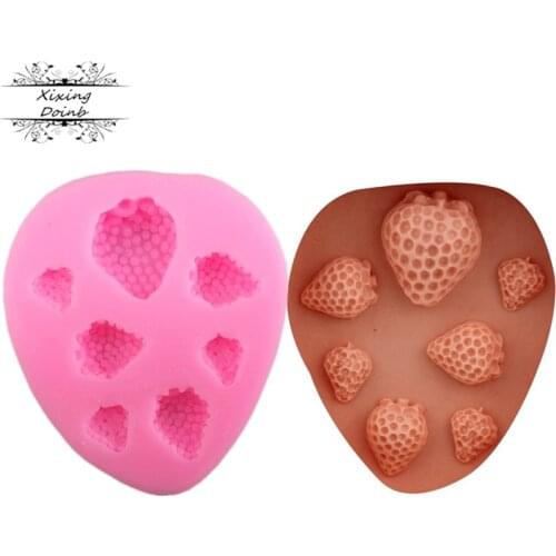Fruit strawberry shape silica gel mold cake decoration tool chocolate fudge dessert tool wedding decoration kitchen baking goods