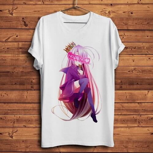 Japan ACGN anime girl no game no life funny t shirt men new white casual short tshirt homme cool unisex streetwear t-shirt