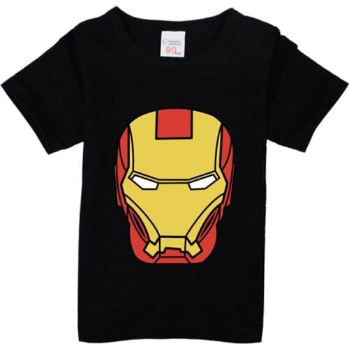 New Boys Superhero T Shirts Marvel Iron Man Spiderman Ironman Print T shirt kids Summer Cotton Shorts Tops Child Clothing