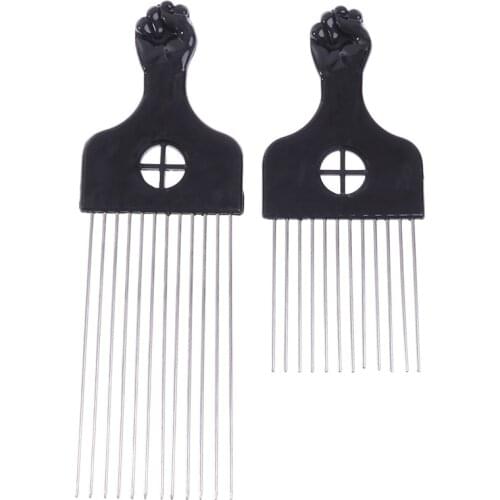 Hot Sale Black Fist Afro Metal Comb African Hair Pik Comb Brush Salon Hairdressing Hairstyle Styling Tool Hair Accessories