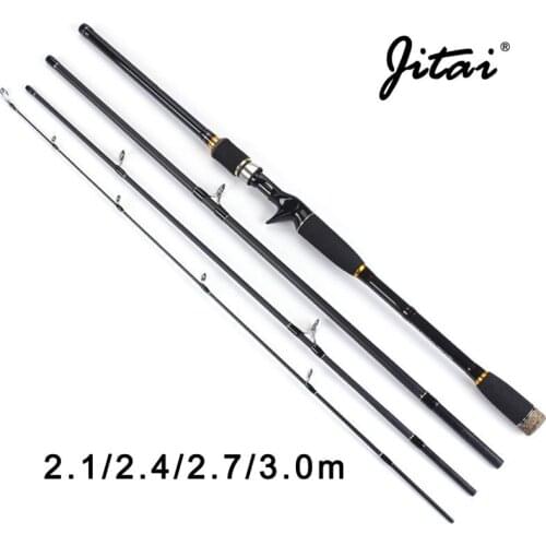 JITAI 2.1m 2.4m 2.7m 3.0m Carbon Lure Fishing Rod 4 Sections Spinning Rod Fast Action Fishing Tackle Travel Rod Casting Pole