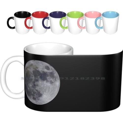 Moon Ceramic Mugs Coffee Cups Milk Tea Mug Moon Luna Space Galaxy Solar System Earth Grey Planet Stars Star Creative Trending