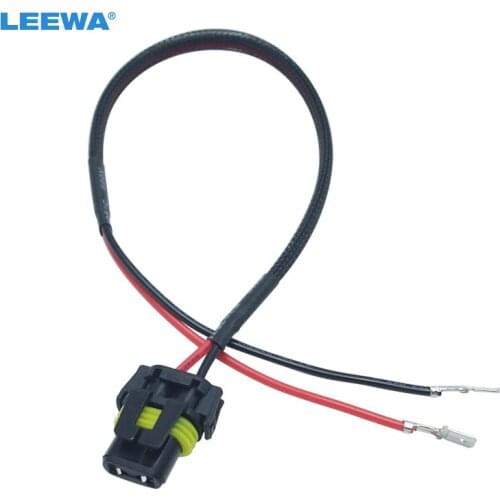 LEEWA 20pcs 12V 35W 55W Auto HID Conversion Kit Xenon Lamp Bulb Power Wire Harness Female Plug Cord H11 HID Kit Power Cable