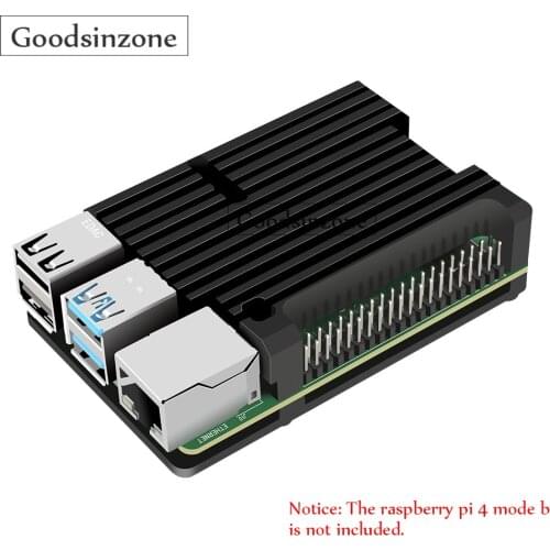 Metal Case for Raspberry Pi 4 Model B Case Auto Cooling Armor Aluminum Alloy Case with Heatsink Thermal Adhesive