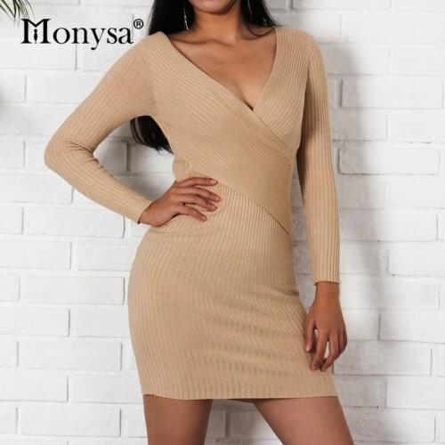 Модные вязаные платья Monysa China At AliExpress