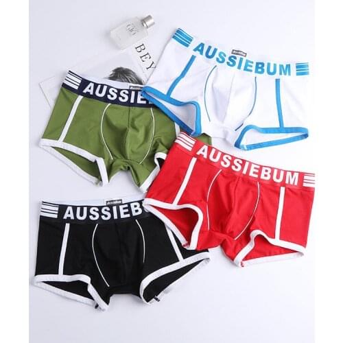 Aussiebum swimwear jockstrap Mens underwear boxers low waist U protruding sexy sports breathable hip wide edge large size