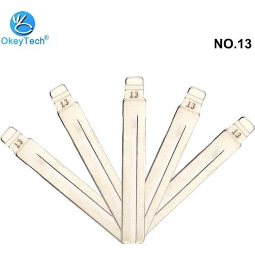 OkeyTech 10pcs/lot NO.13 KD Car Flip Folding Key Blade Auto Remote Control Metal Uncut Blank #13 for Hyundai IX35 Toyota Crown