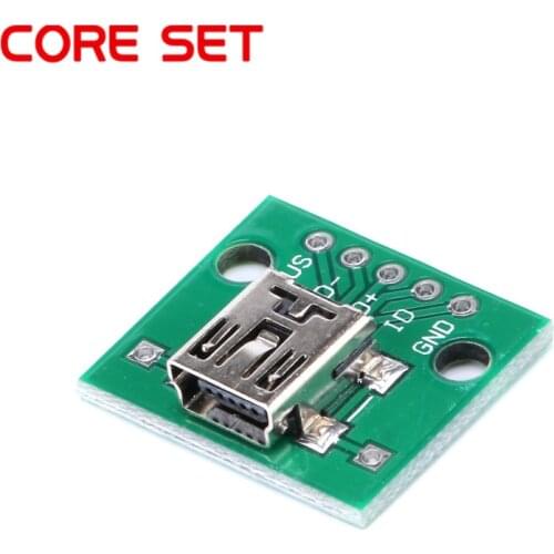 2/5/10/20Pcs Mini USB to DIP 2.54mm Adapter Connector Module Board Panel Female 5-Pin Pinboard 2.54mm Mini USB PCB Type Parts