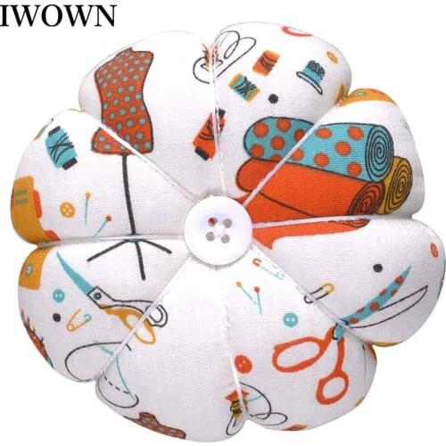 Wrist Pin Cushion Polka Pumpkin Wrist Band Pin Cushions Wearable Needle Pincushions for DIY Craft Supplies Sewing Accessories