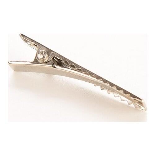 Silver Flat Metal Single Prong Alligator Hair Clip Barrette Bows