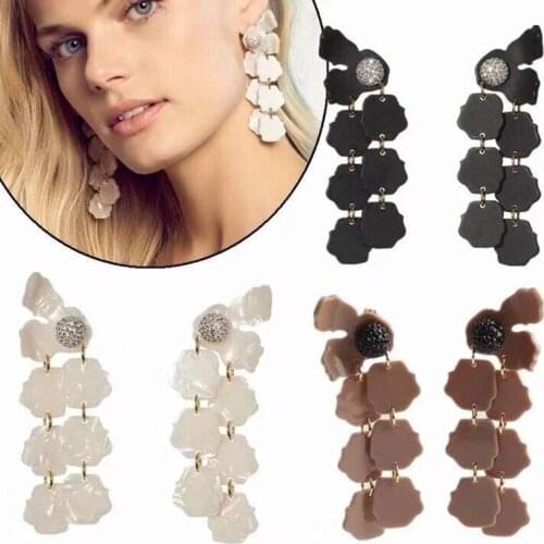 2018 Amybaby Luxury Fashion Flower Resin Womens Beautiful Drop Earring Jewelry For Party