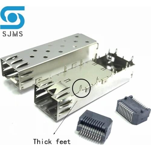SFP Cage Press-Fit Solder PCB Thick feet For 1*1 20 Pin Fiber optic interface shield housing connector seat