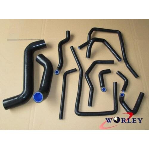 FOR Subaru Impreza WRX/STi GDA/GDB EJ207 02-07 silicone radiator&heater BLACK hose