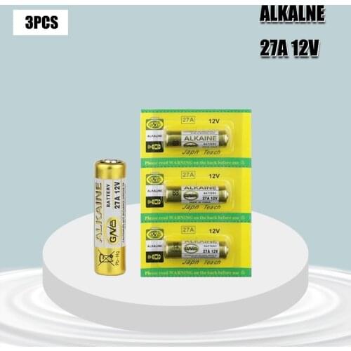 3pcs 27A 12V dry Alkaline battery 27AE 27MN A27 GP27A A27BP V27A VR27 L828 for doorbell,car alarm,walkman,car remote control,toy
