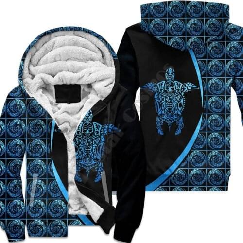 Love Sea Turtle Mandala 3D printed zipper Hoodies Men Women Winter Warm double plus velvet jacket cosplay costumes 05