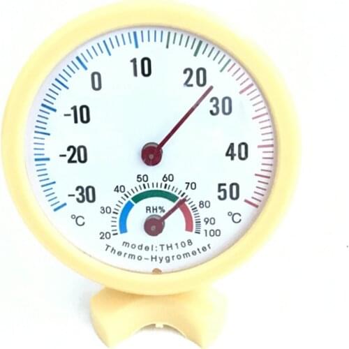 Yellow Mini Practical Indoor Outdoor Mechanical Thermometer Hygrometer Termometro Temperature Humidity Meter Weather Monitor New