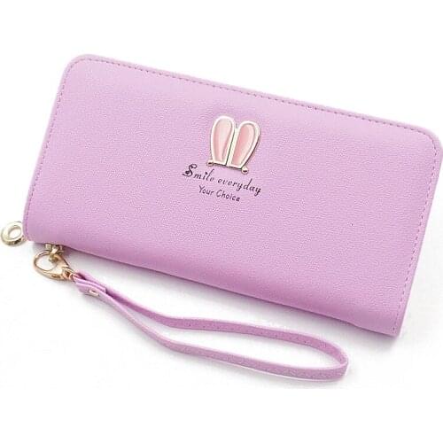 8PCS / LOT Womens Wallet Long Zipper Clutches Girls Cartoon Kawaii Purse Card Holder Coin Purse Phone Wallets