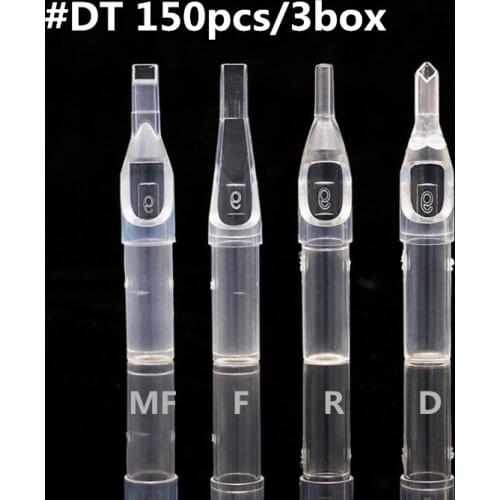 150Pcs Tattoo Transparent Disposable Tip 3DT/5DT/7DT/9DT/11DT/14DT Plastic Sterile Tattoo Needle Permanent Makeup