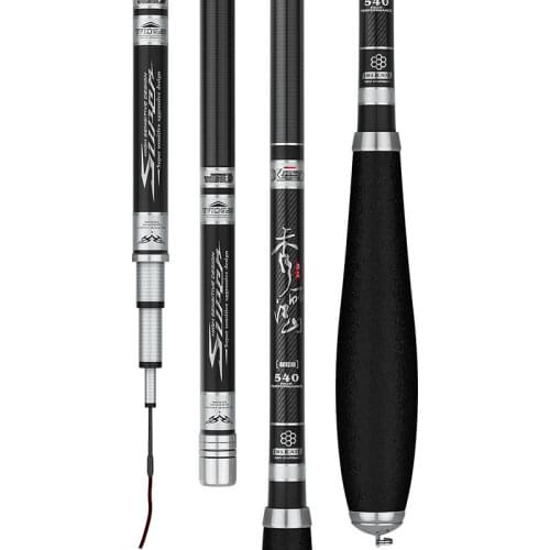 2.7M-5.4M Fishing Rod Carbon Fiber Telescopic Angeln Canne a Peche Vara De Pesca Hand Poles Carp Wedkarstwo Olta Spinning Sticks
