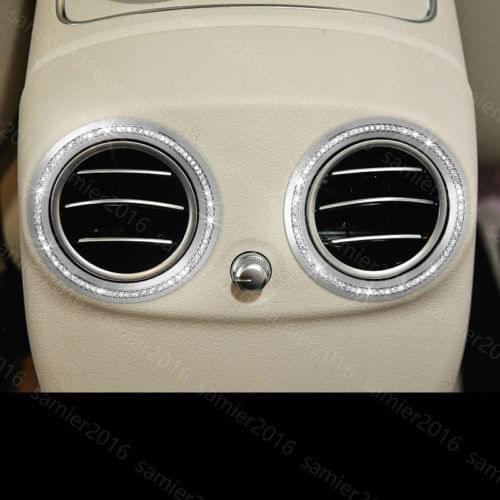 2x Silver Diamond Style Rear Air Vent Cover Trim For Benz GLC Class X205 16-2017