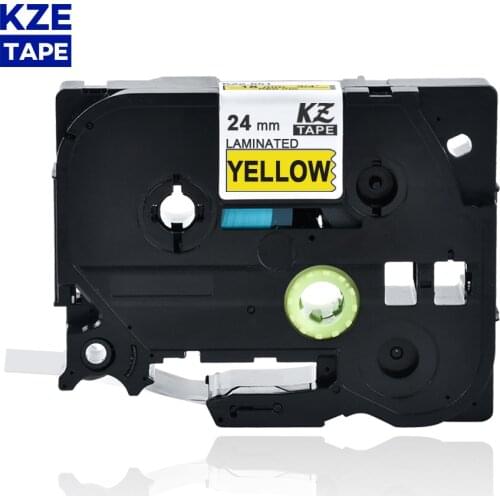 24mm Tze651 Black on Yellow Laminated Label Tape Cassette Cartridge label ribbon tze tape Tze-651 tze 651 tze651 for P-touch PT