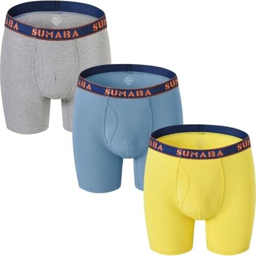 3-Pack Mens Underwear Boxer Fashion Trend For Youth Men Boxer Briefs Underpants Bamboo-Fiber Breathable Comfortable Man Panties