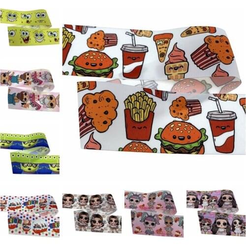 75mm heat transfer cakes cartoon girls grosgrain ribbon 100yards welcome custom printed