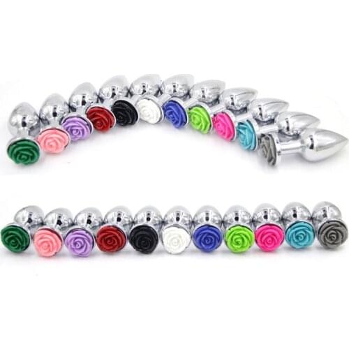 Anal Plug Flowers Stainless Steel Crystal Anal Plug Removable Butt Plug Stimulator Anal Sex Toys Prostate Massager Dildo