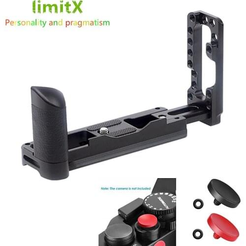 Quick Release L Plate Holder Hand Grip Tripod Bracket & Concave Shutter Release Button for Fujifilm X100V Camera