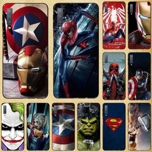 Super Hero Phone Case 6.0'' cover For Samsung Galaxy A7 2018 A750 Soft Silicone Case For Samsung A7 2018 TPU A 7 7A Bags Shell