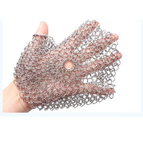 Stainless Steel Rust Pot Pans Cleaning Brush Finger 316 Cast Iron Cleaner Chain Mail Palm Brush Scrubber Brush Kitchen Wash Tool