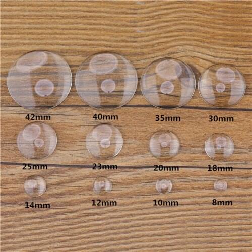 DIY Jewelry Making Glass Cabochon Crafts 8/10/12/14/16/18/20/25/30//35/42mm Round Flat Back Clear Cameo for Pendant Necklace