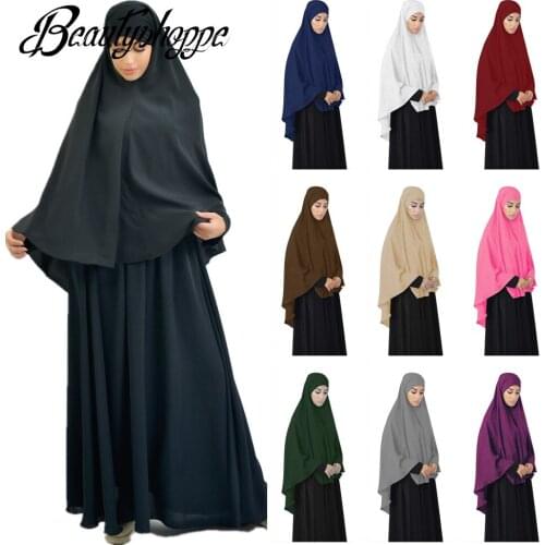 Khimar Burqa Long Hijab Scarf Muslim Women Large Amira Overhead Prayer Clothes Islamic Long Sleeve Niqab Jilbab Abaya Arab Tops