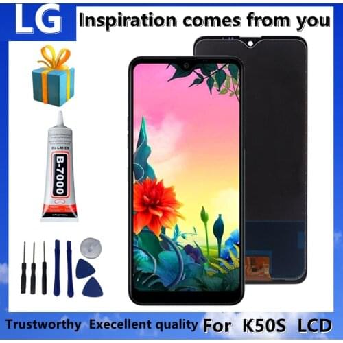 For LG K50S LM-X540 LMX540HM LCD Display Touch Screen Digitizer Assembly with Bezel Frame