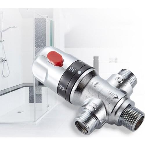 DN15 Brass Thermostatic Mixing Valve Constant Water Temperature Shower Faucet Valve Thermostat Bathroom Kitchen Tap Valve