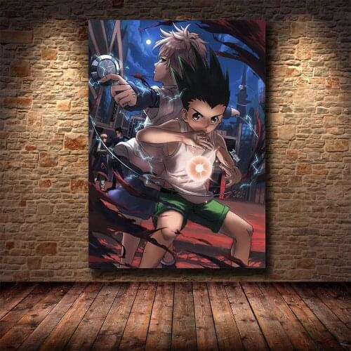 Home Decor Anime Hunter X Hunter Fight Boy Canvas Prints Painting Poster Wall Art Modular Pictures For Bedside Background Frame