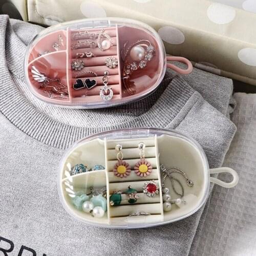 Travel Jewelry Storage Box Portable Jewelry Box Organizer for Earrings Necklaces Ring Dustproof Display Stand Gift Box Holder