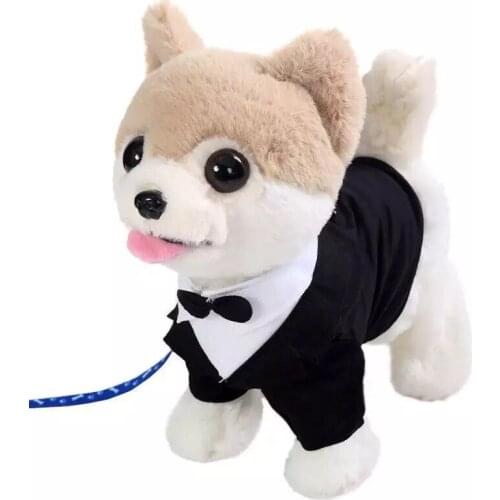 1pcs New Electric Walking Dog Plush Toy Stuffed Animal Handle Control Electronic Music Puppy Toys for Children Christmas Gifts