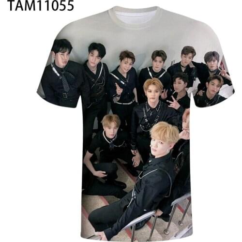 South Korea NCT Group Summer New Mens Womens Short Sleeve T-Shirt 3D Youth Leisure Fashion Childrens Hip Hop Oversized Top