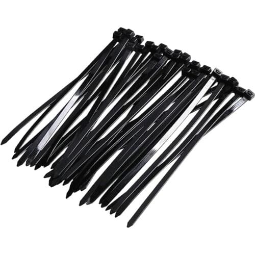 500 PCS 4x150 4x180 4x200 mm white Black plastic self-locking nylon cable tie plastic ribbon installed