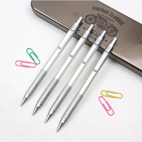 M&G Mechanical Pencil 0.5~0.7mm 2B Full Metal High Quality Silver Automatic pencil For Professional Painting Writing Supplies