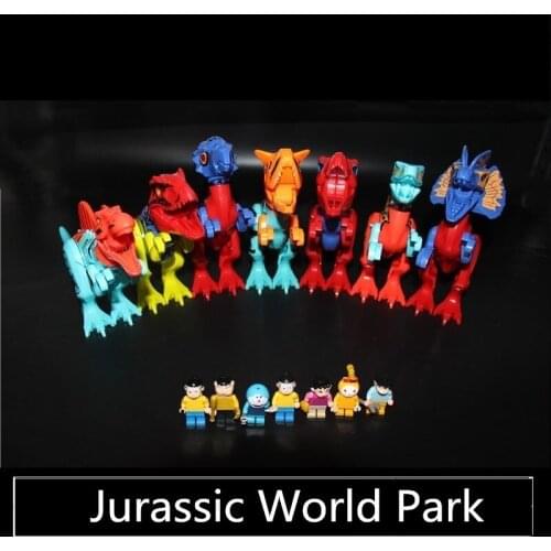 Jurassic world Park Velociraptor Dilophosauridae Tyrannosaurus Building Blocks triceratop Dinosaur T-rex Bricks children gift