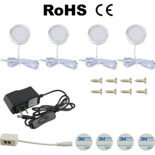 3/4/6/8PCS LED Under Cabinet Light Kitchen lights 12V 2.5W bar lamp with Switch Home wardrobe Lamp Showcase Lamps Decoration