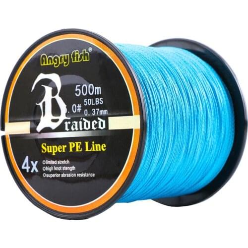 500m Fishing Line PE 4 Braided Wire Fish Line Blue Strong Strength 12LB-80LB Multifilament Braid Lines On For Carp Fishing Line