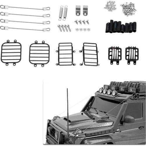 RC Car Steel Rope Metal Front Rear Light Cover Protective Shell for TRX4 TRX6 4X4 6X6 G63 G500